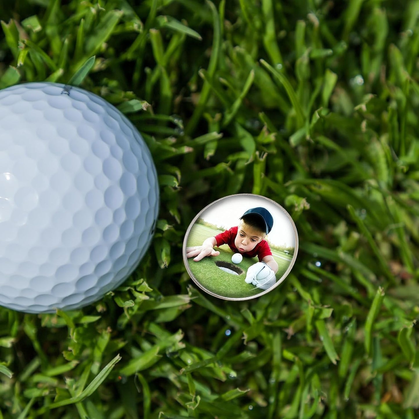 xrlsg Custom Golf Ball Marker and Hat Clip 1 Set, Magnetic Hat Clip with Your Personalized Photo Logo for Golfers, Boyfriend