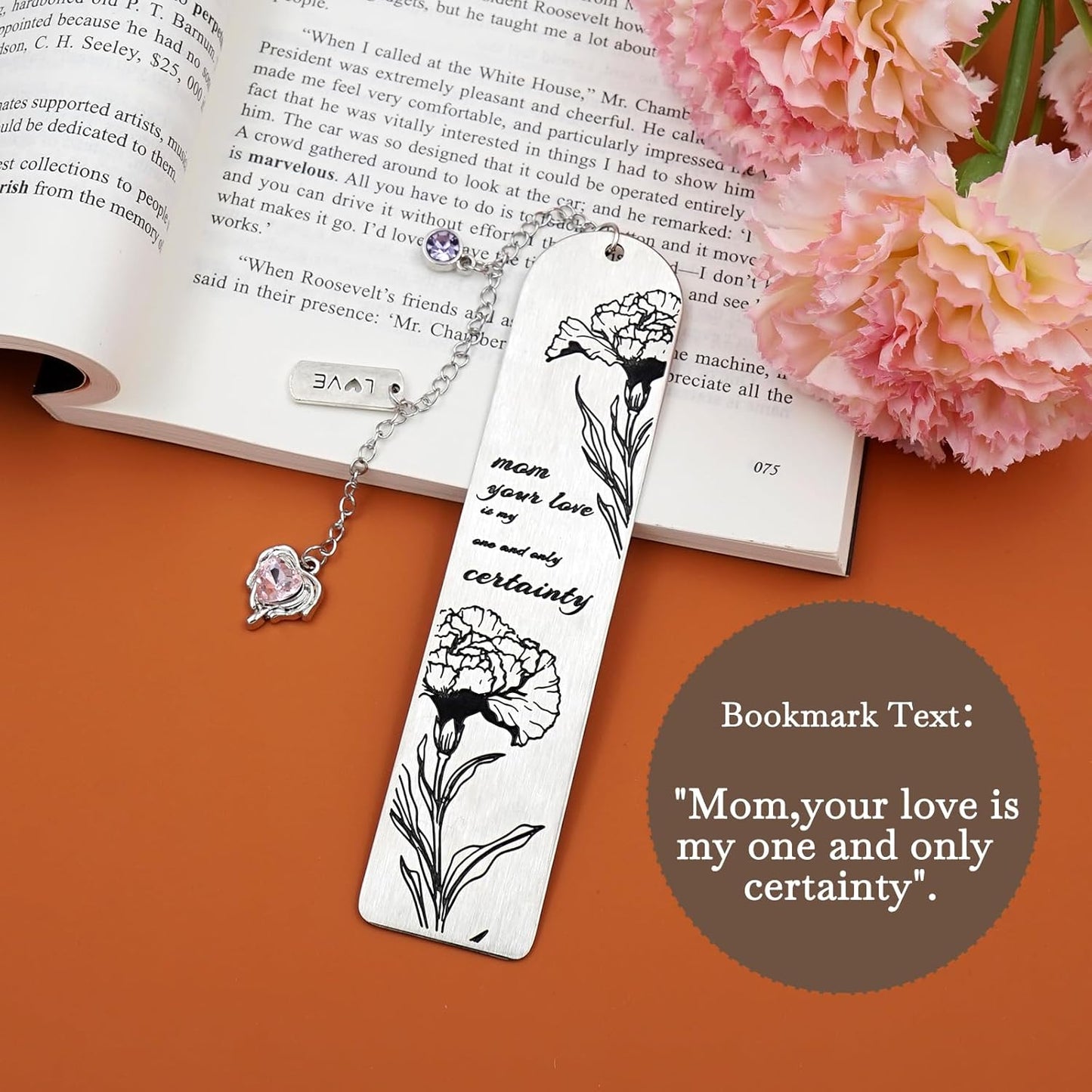 Metal Bookmark Gifts for Women Men,Book Marks for Reading,Bible Bookmarks,Friends Teacher Birthday Valentines Mothers Fathers Day Christmas Book Lovers Gift (06-Mom's Gift)