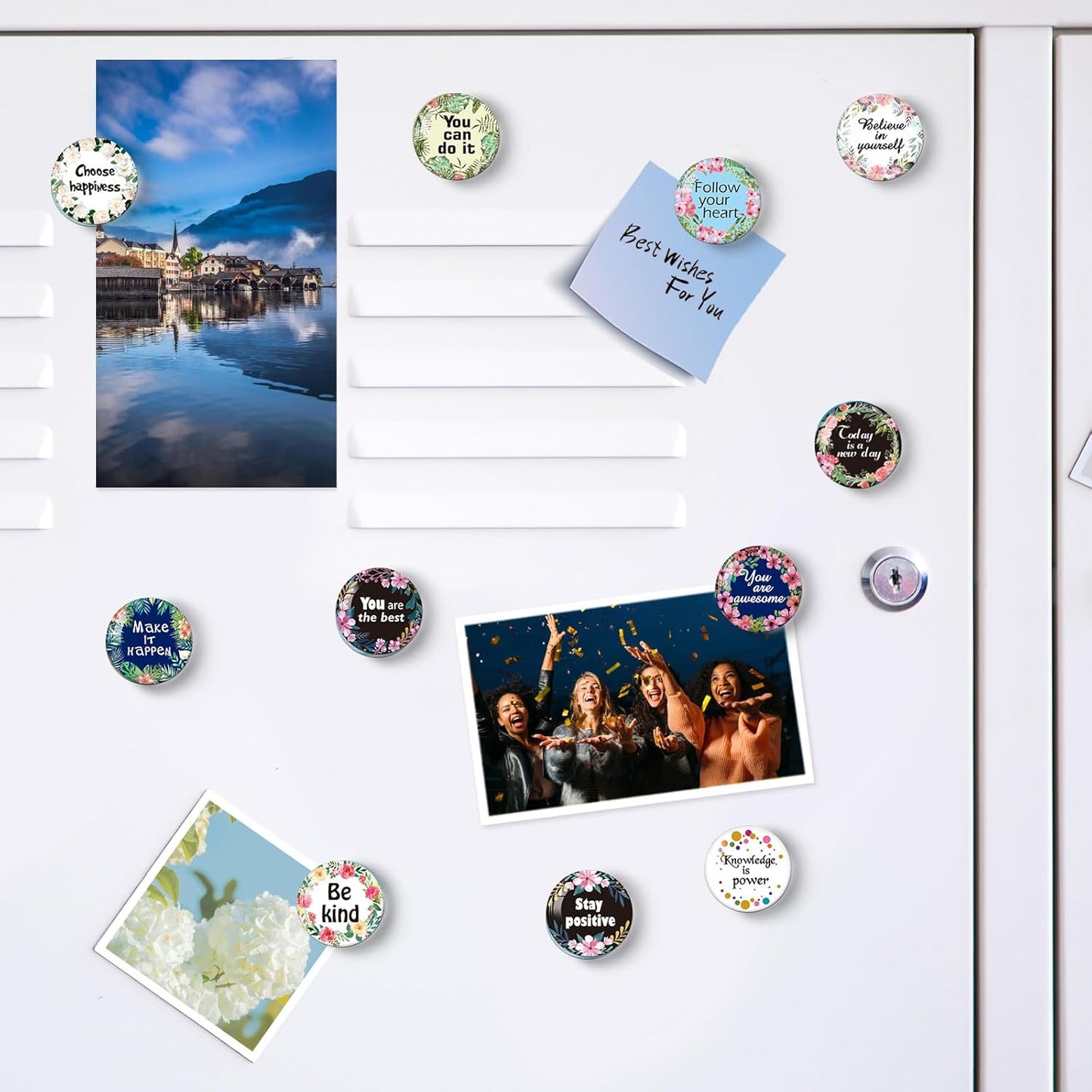 MORCART 16PCS Inspirational Magnets for Fridge Refrigerator Motivational Quote Magnets Decorative for Locker Whiteboard Cabinet Office Kitchen Blackboard