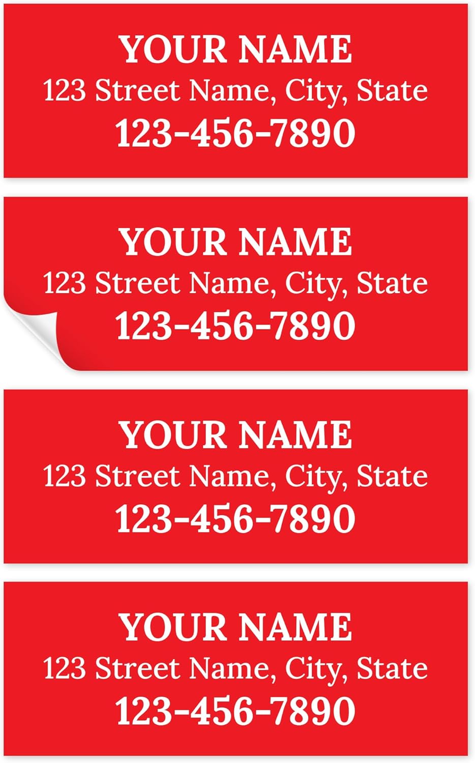 Custom Red Golf Club ID Labels, Personalized Golf Club Name Sticker,0.75x2 Inches, Set of 30, 4 Mil Vinyl Decal Stickers Weather Resistant, Made in USA by My Sign Center