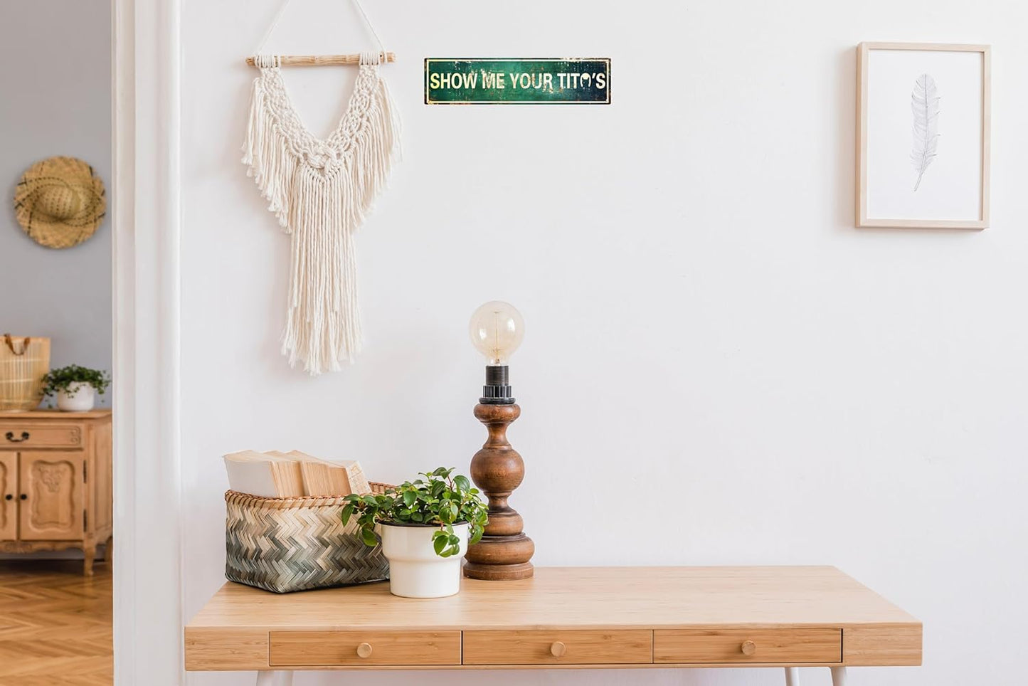 AWISZZZ Vintage Metal Tin Sign Retro Show Me Your Titos Signs Stylish Wall Art Plaques for Home Decor Bathroom Kitchen House and Gothic Wall Decor or as a Unique Poster 16x4 in