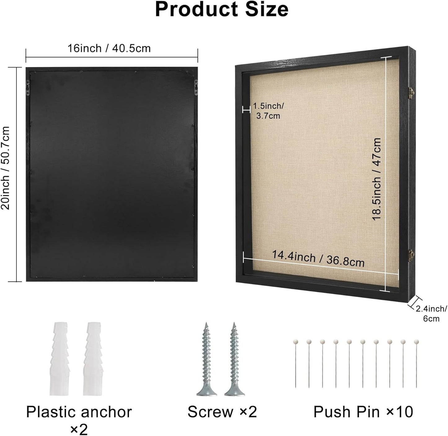 GraduatePro Graduation Shadow Box Frame 16x20 Display Case with Linen Back, Plexiglass Window Door with Hinge, Picture Frame Wedding Bouquet Memorabilia Medals Photos Memory Box for Keepsakes Black