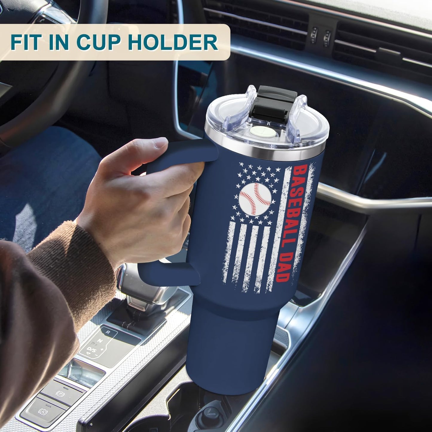 Baseball Gifts, Baseball Dad 40oz Tumbler, Baseball Dad Gifts For Sports Enthusiast Dads, Custom Travel Mug, Perfect Baseball Gifts For Dad, Birthday, And Christmas Presents For Baseball Lovers