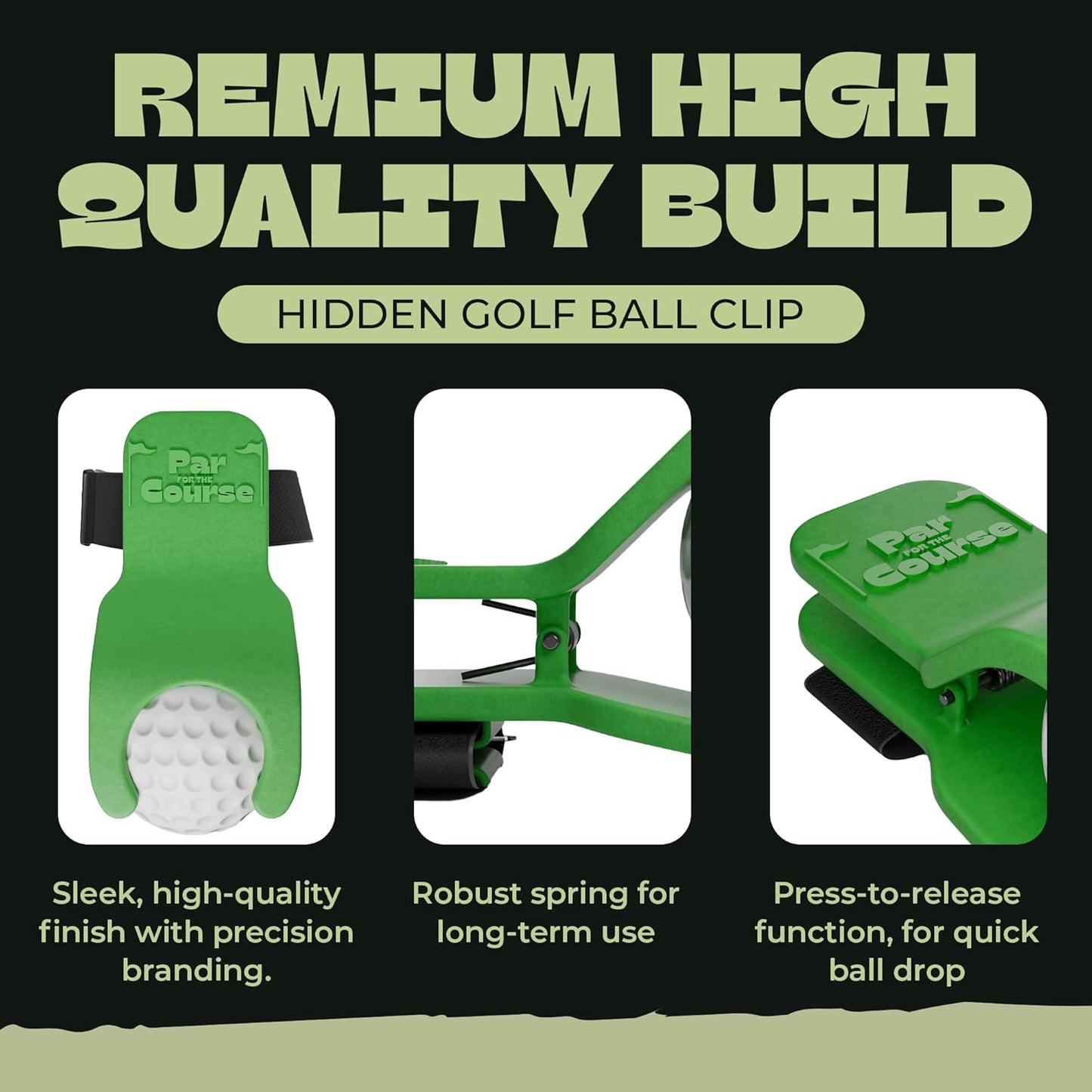 Par for the Course Golf Ball Dropper Clip – Secret Golf Ball Dispenser – Hidden Under Pant Leg – Funny Gag Gift for Golfers – Novelty Golf Accessory for Cheating & Finding Lost Balls