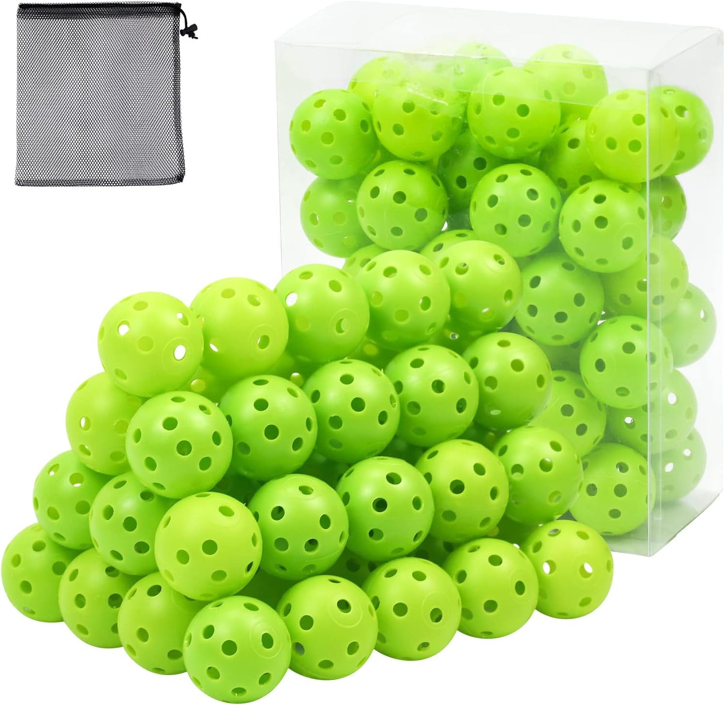 Plastic Golf Balls Practice Limited Flight Golf Training Ball Hollow Swing Practice Indoor Golf Balls with Mesh Drawstring Bag for Backyard Driving Range or Outdoor