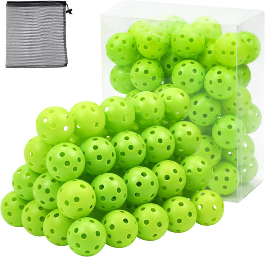 Plastic Golf Balls Practice Limited Flight Golf Training Ball Hollow Swing Practice Indoor Golf Balls with Mesh Drawstring Bag for Backyard Driving Range or Outdoor
