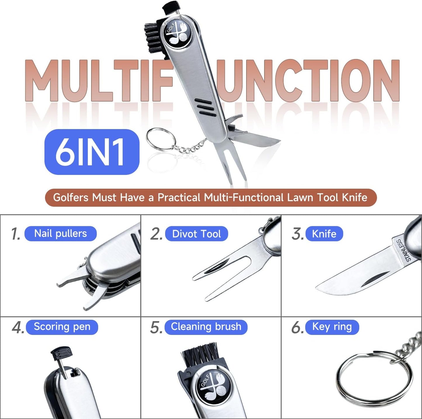 Golf Gift Set - Complete Golfing Accessories for Men & Women, Dad, with 3 Golf Balls, Bag Case, Rangefinder, Tees, Brush, Divot Knife, Scorer & Ball Clamp, Essentials Golf Accessories, Best Golf Gifts