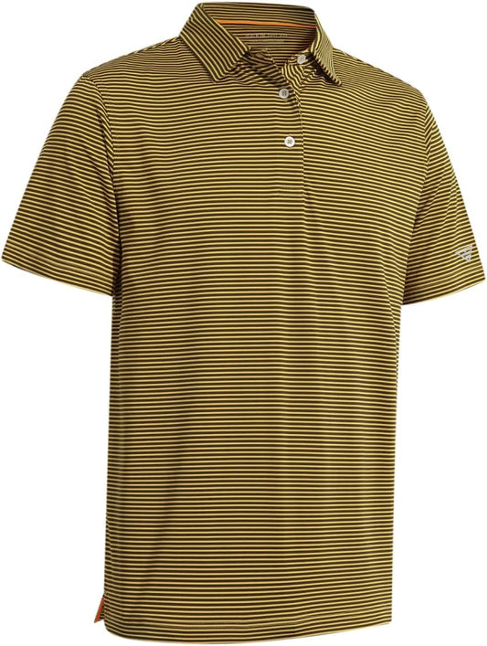 Golf Shirts for Men Dry Fit Short Sleeve Print Performance Moisture Wicking Polo Shirt