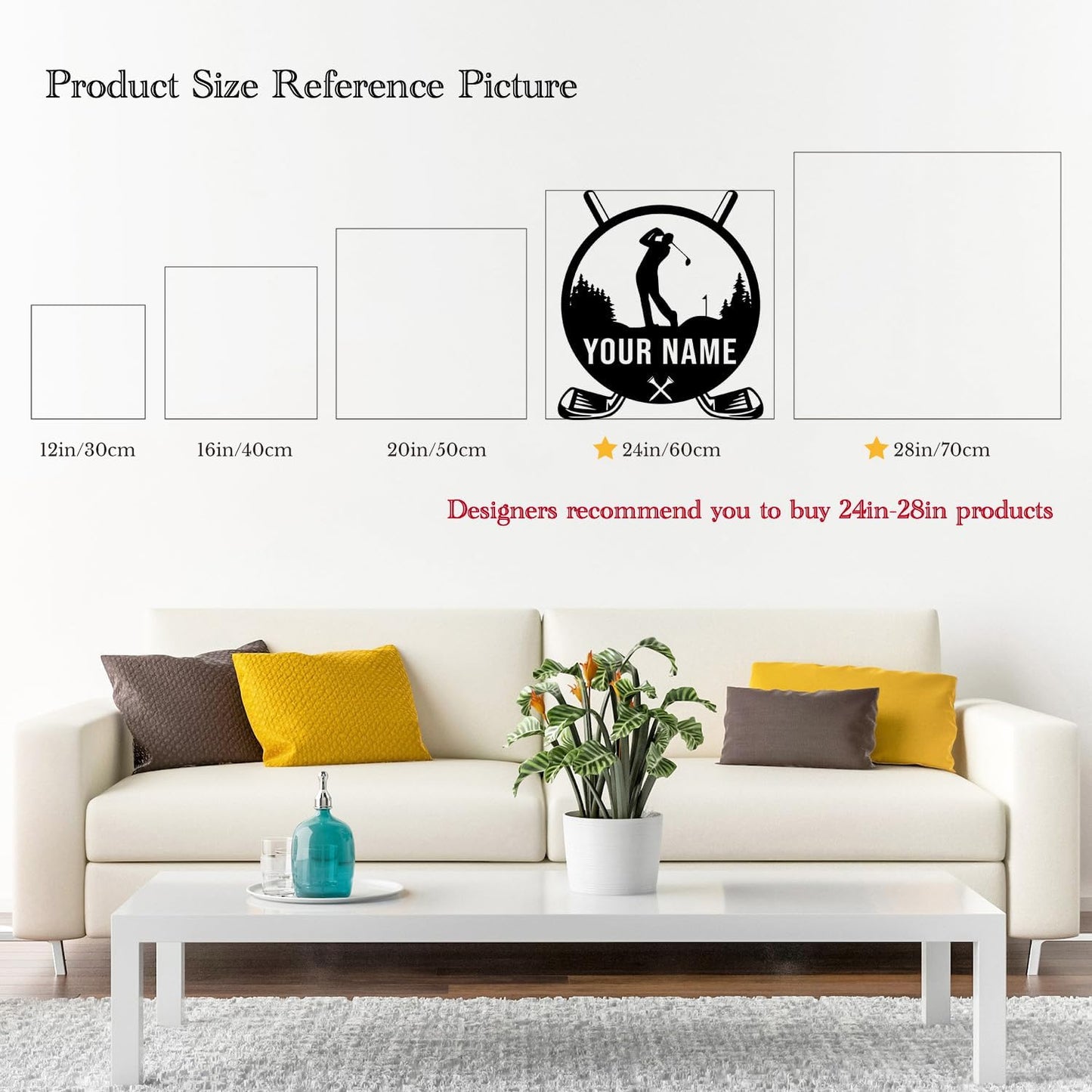 Custom Golf Metal Signs, Personalized Signage Wall Art Decor, Golfer Name Signs, Golf Metal Home Decor, Golf Club Signs (Style-7)