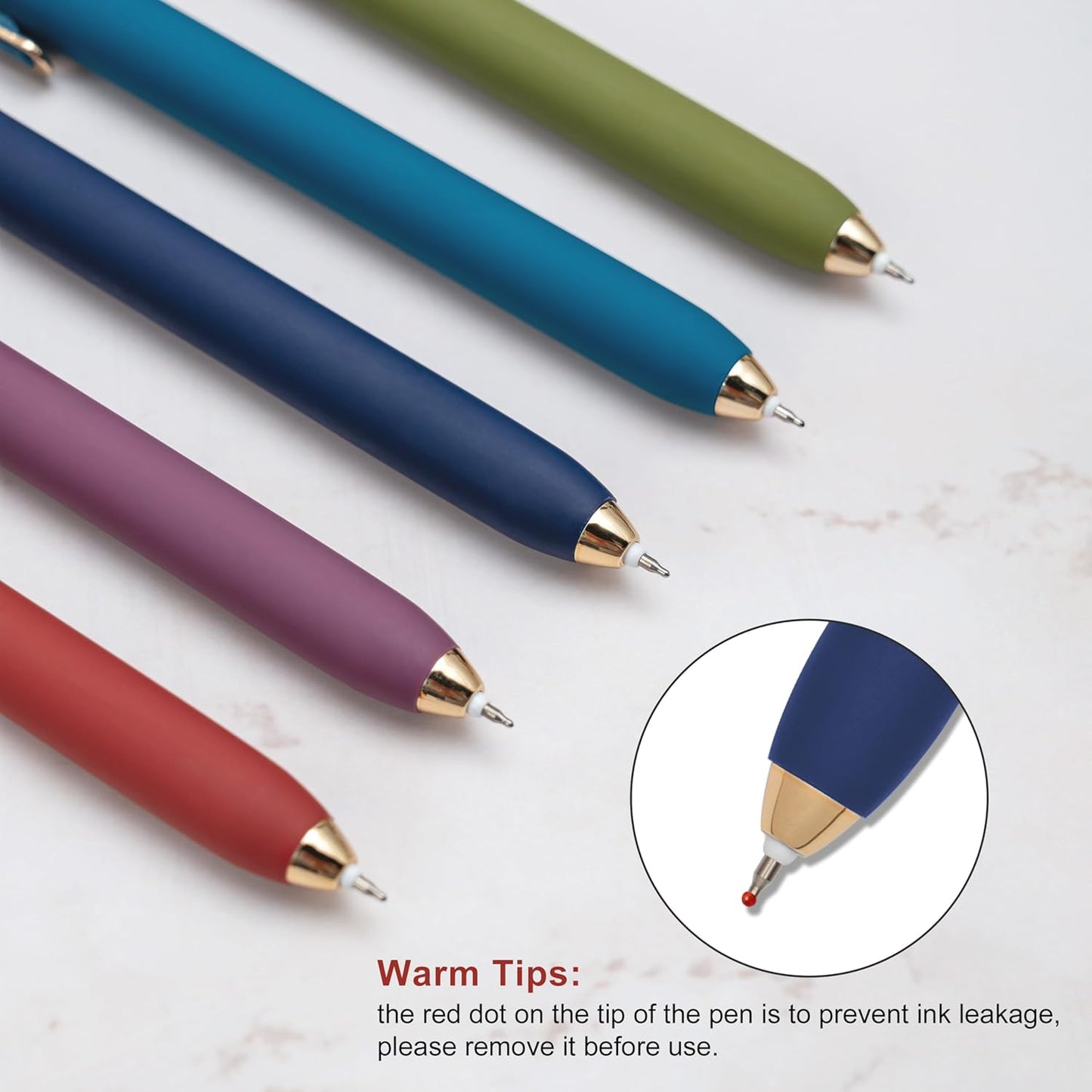 Linbsunne Gel Pens Black Ink Pens for Office 0.5mm Fine Point Pen Smooth Writing Retractable (Vintage-10 pcs)