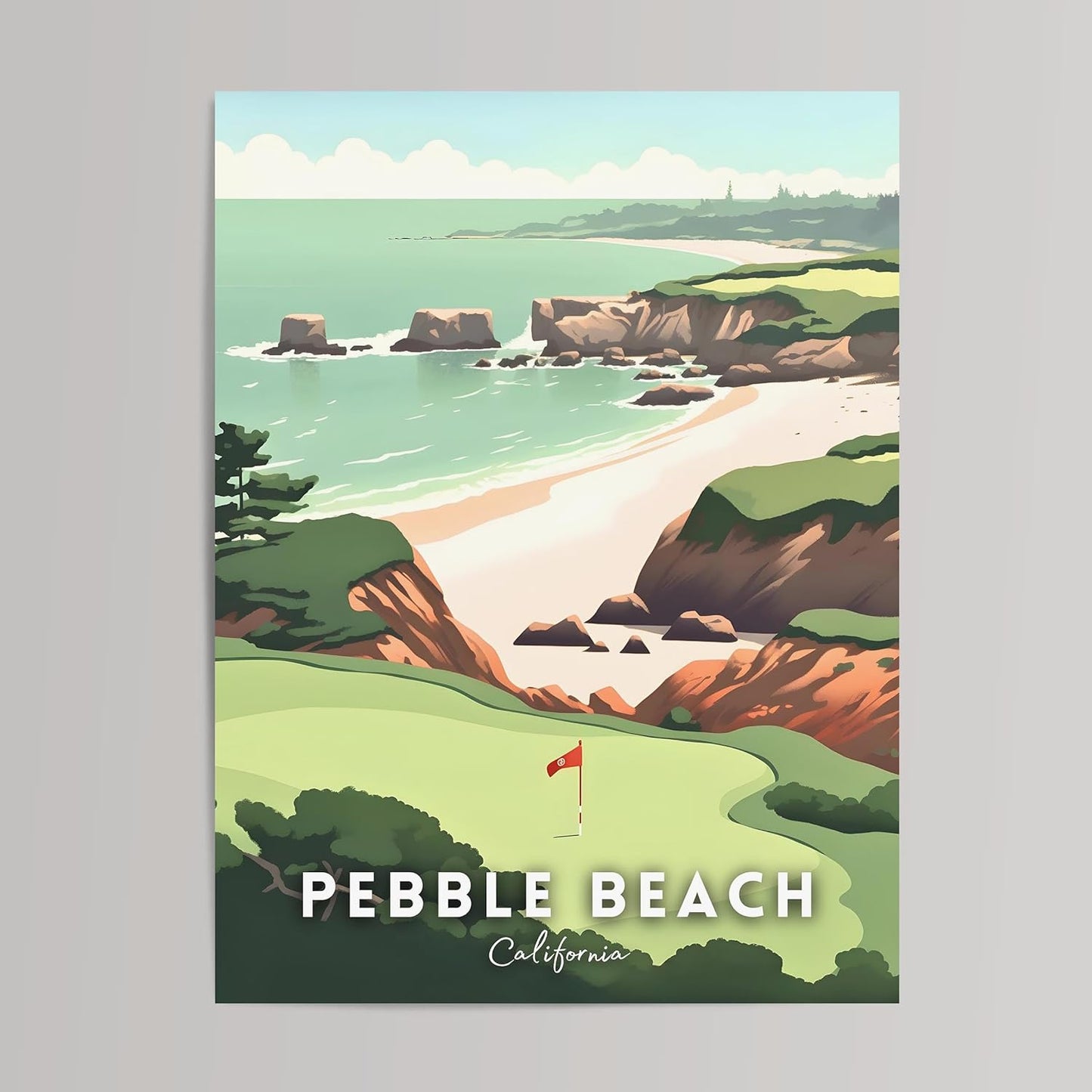 Golf Course Premium Giclee Fine Art Prints - Augusta, Pebble Beach, Pinehurst, Golf Course Posters, Golf Wall Art, Aesthetic Poster for Home Office Decor, Ready to Frame