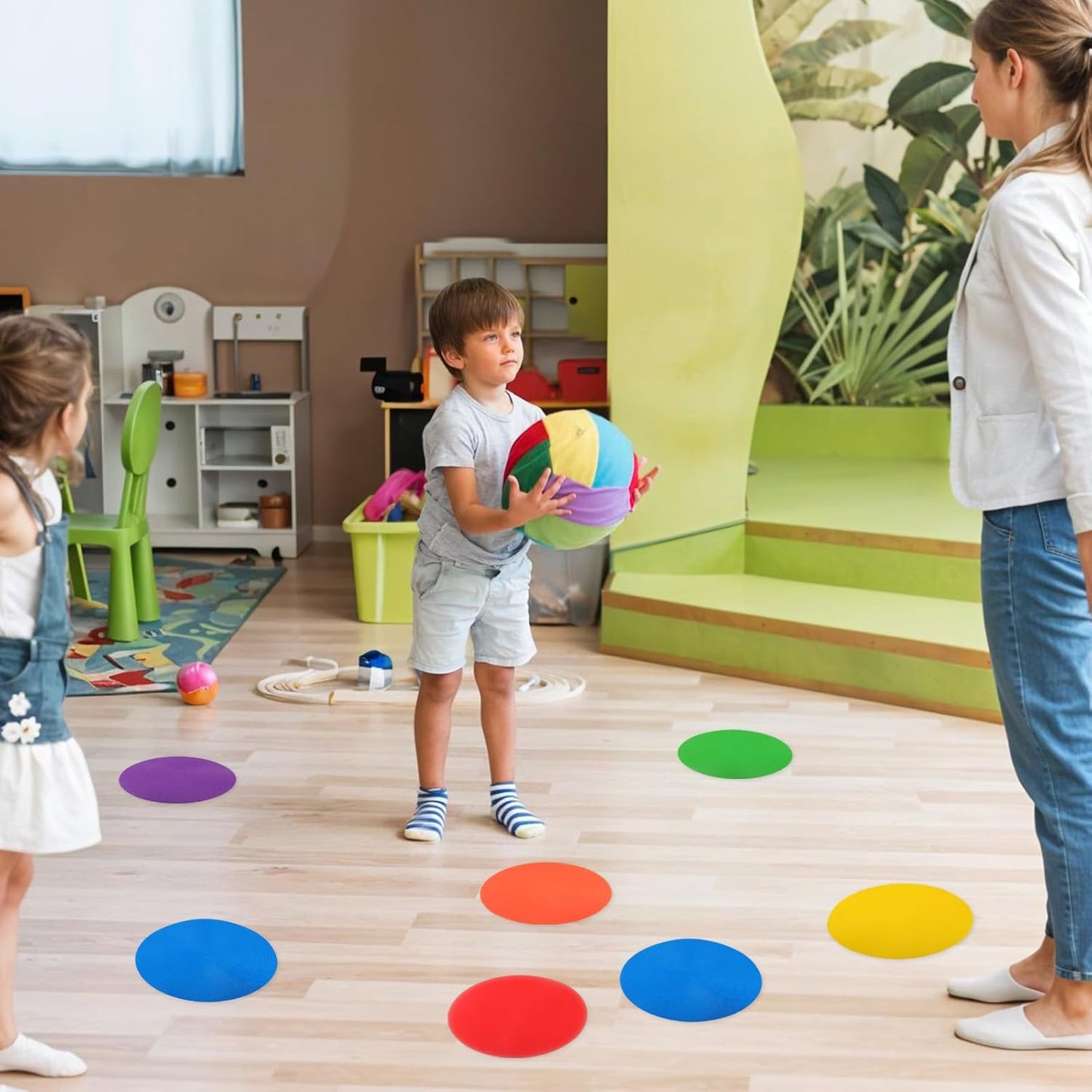 MAQUITA 18 Pcs 9inch Spot Markers Flat Field Cones,Non Slip Spot Floor Dots for Soccer Basketball Baseball Sports Speed Agility Training