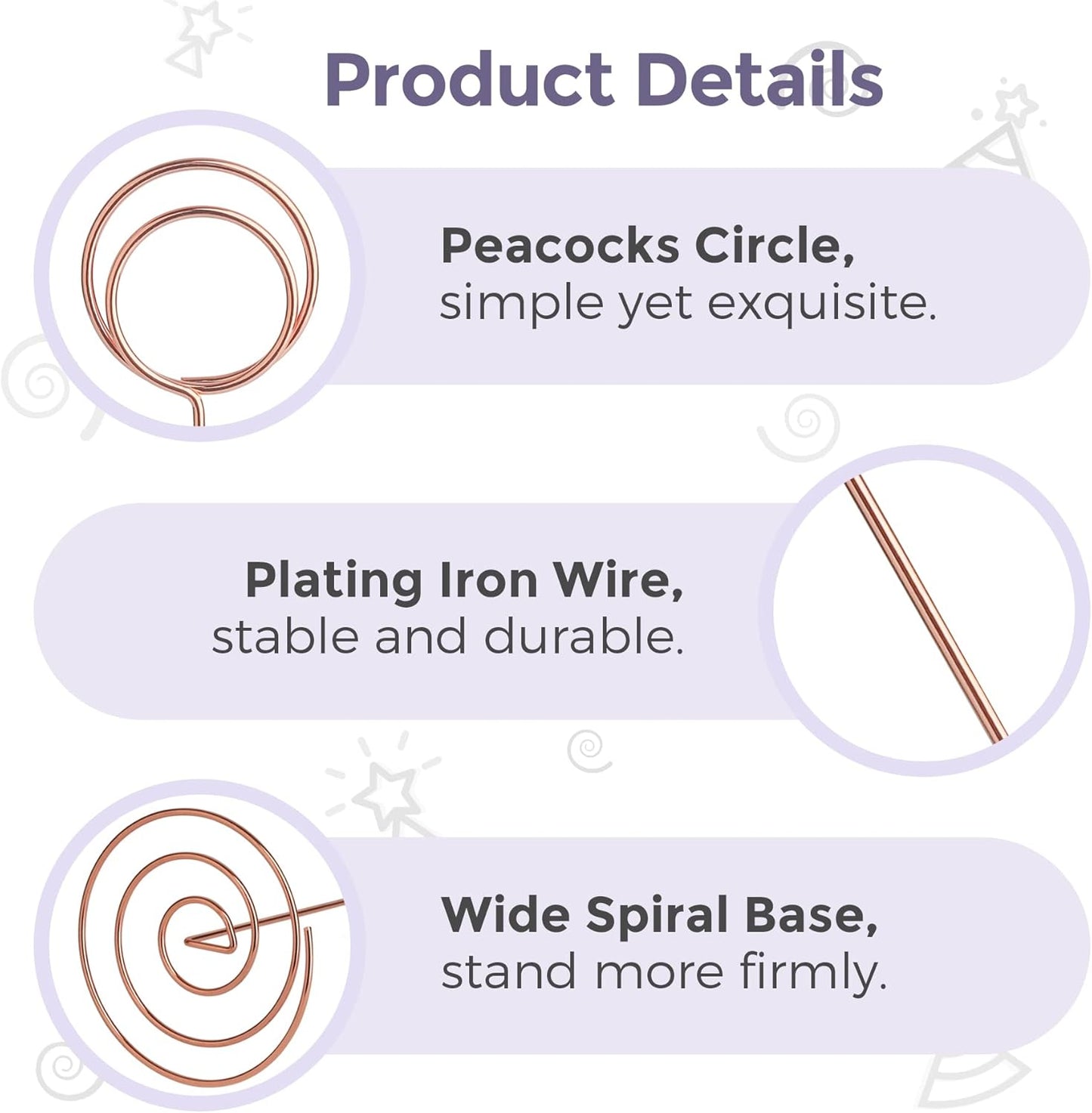 Table Number Holders 10Pcs - 8.75 inch Place Card Holder Tall Table Number Stands for Wedding Party Graduation Reception Restaurant Home Centerpiece Decorations Office Memo (Rose Gold)