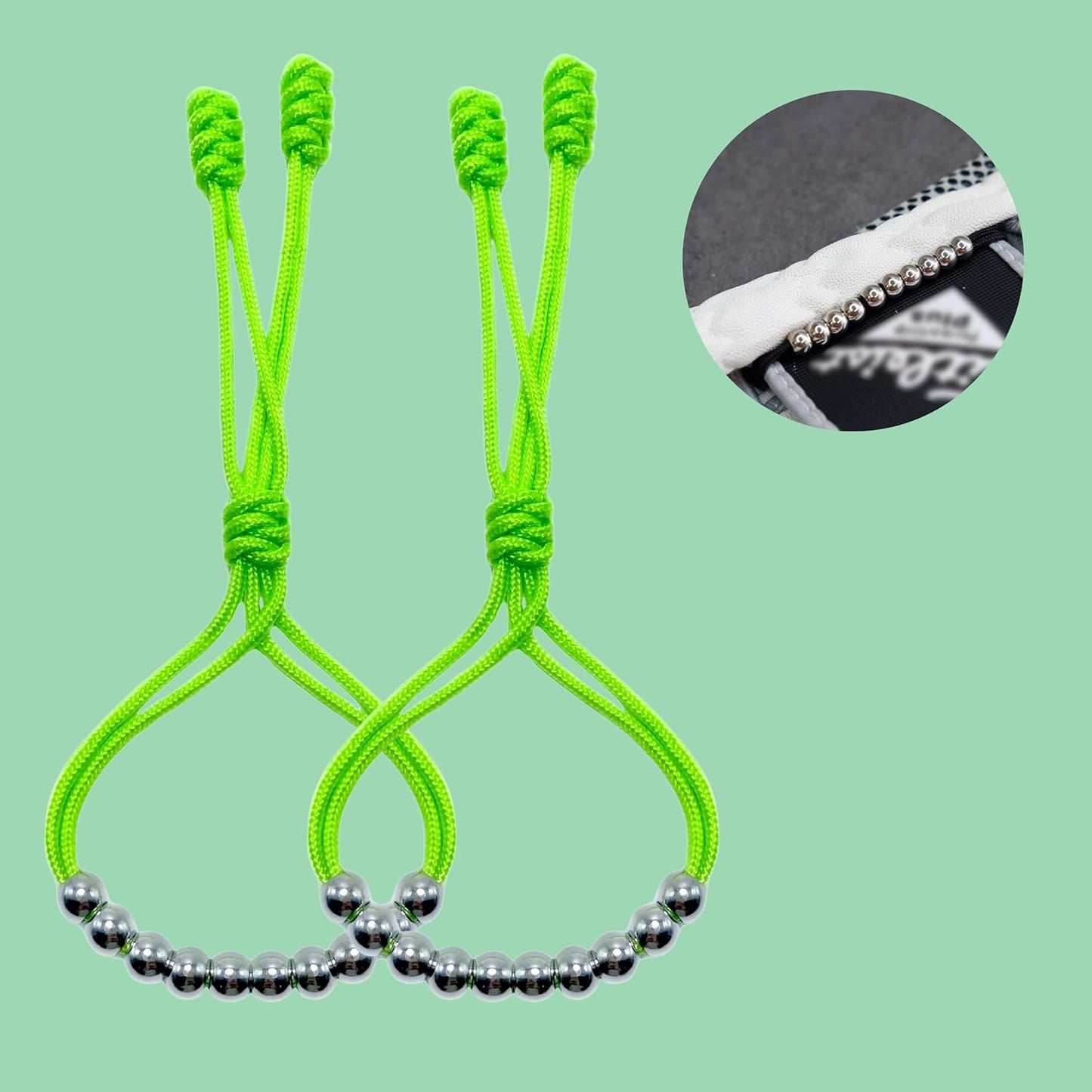 LAMIBEE Pack of 2 Golf Glove Bead Stroke Counter, 10 Stainless Steel Beads Score Counter for Gloves, Stroke Count Resizable Easy to Adjust Golf Round Scoring Tracker Accessory