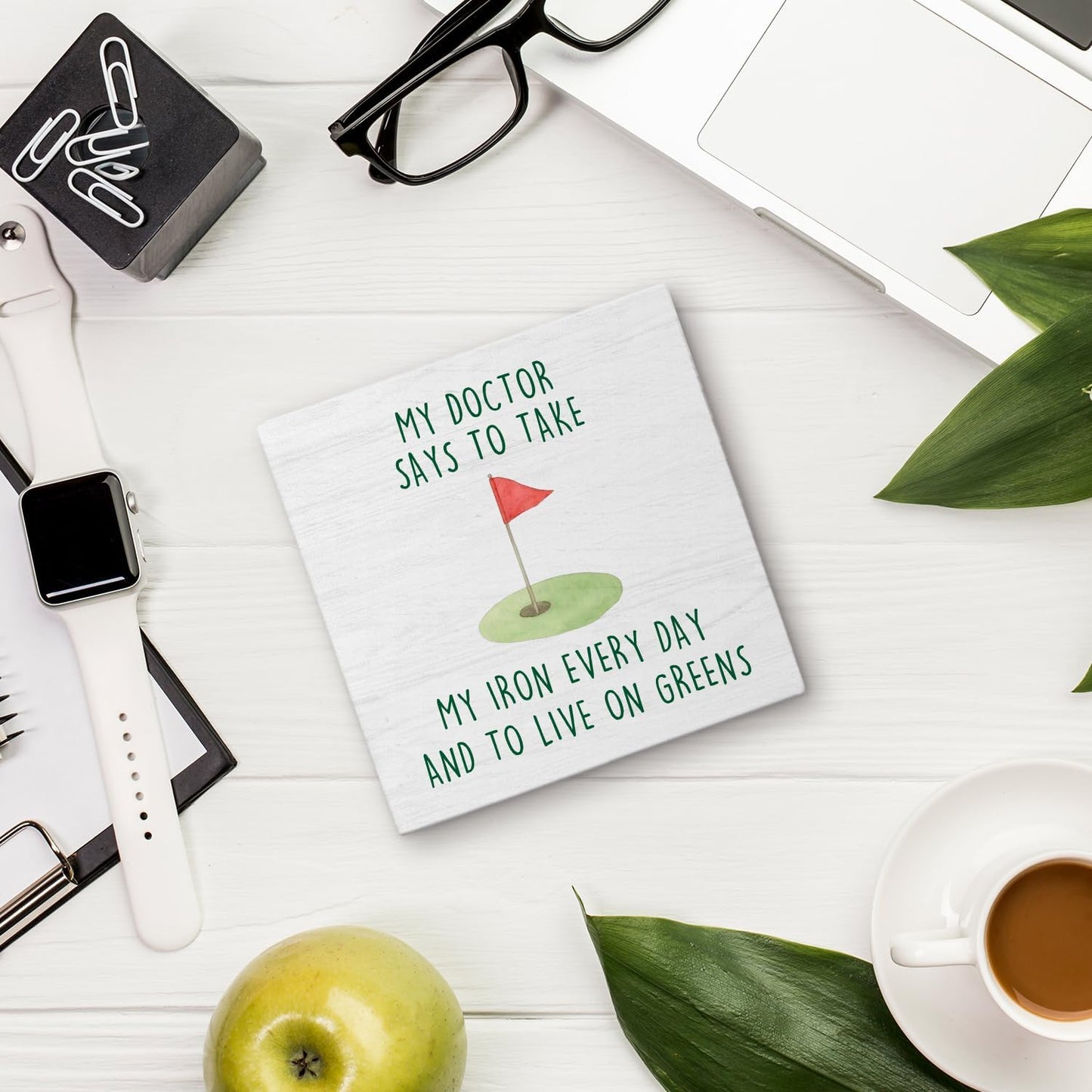 Funny Golf Court Wooden Box Sign Desk Decor, Gifts for Golf Lovers, Golfer Golfing Gifts Wood Block Sign Decorations for Home Bedroom Office Wall Tabletop Shelf Decor, 5x5 Inch