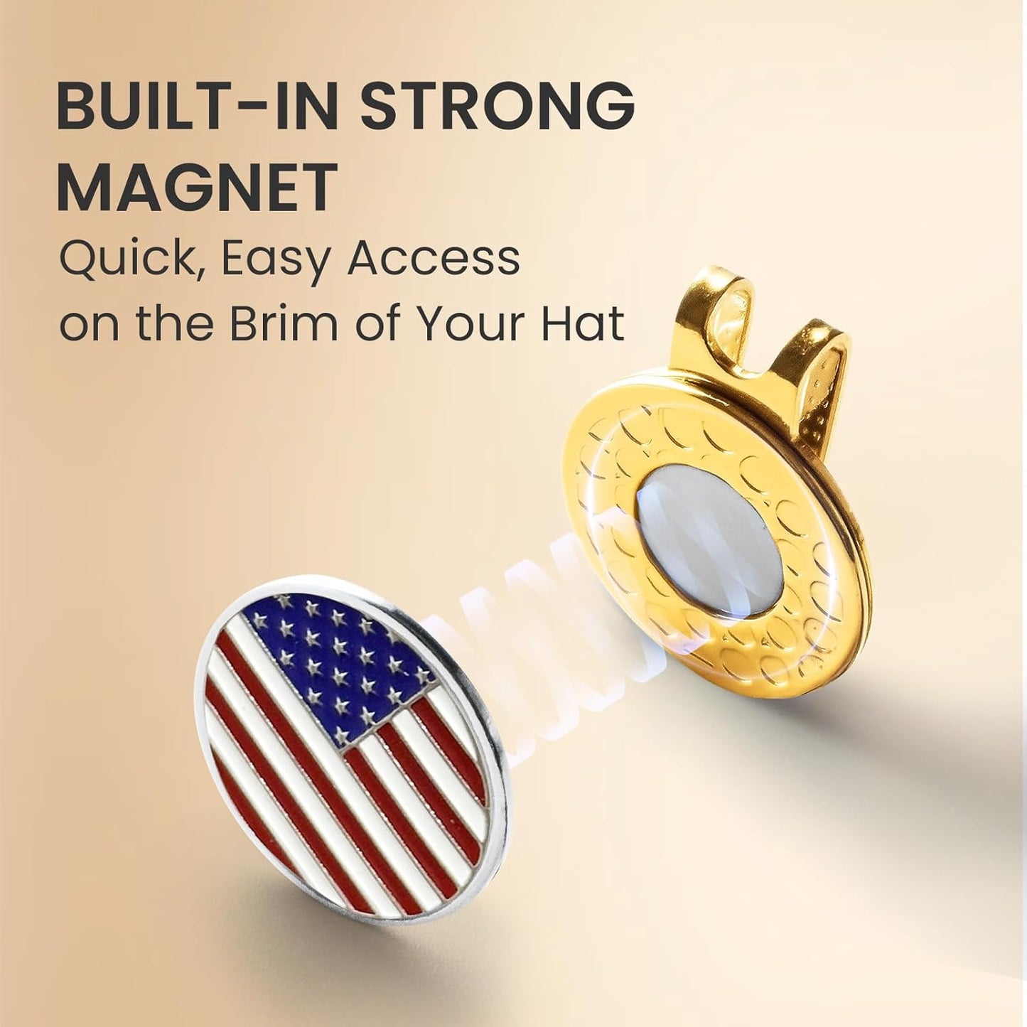 Amy Sport Strong Magnet Golf Ball Marker Hat Clip Value Pack 20/40, Compact & Durable Marker Holders Easily Attach to Golf Cap or Belt, Gold & Silver Accessories for Men Women Kids