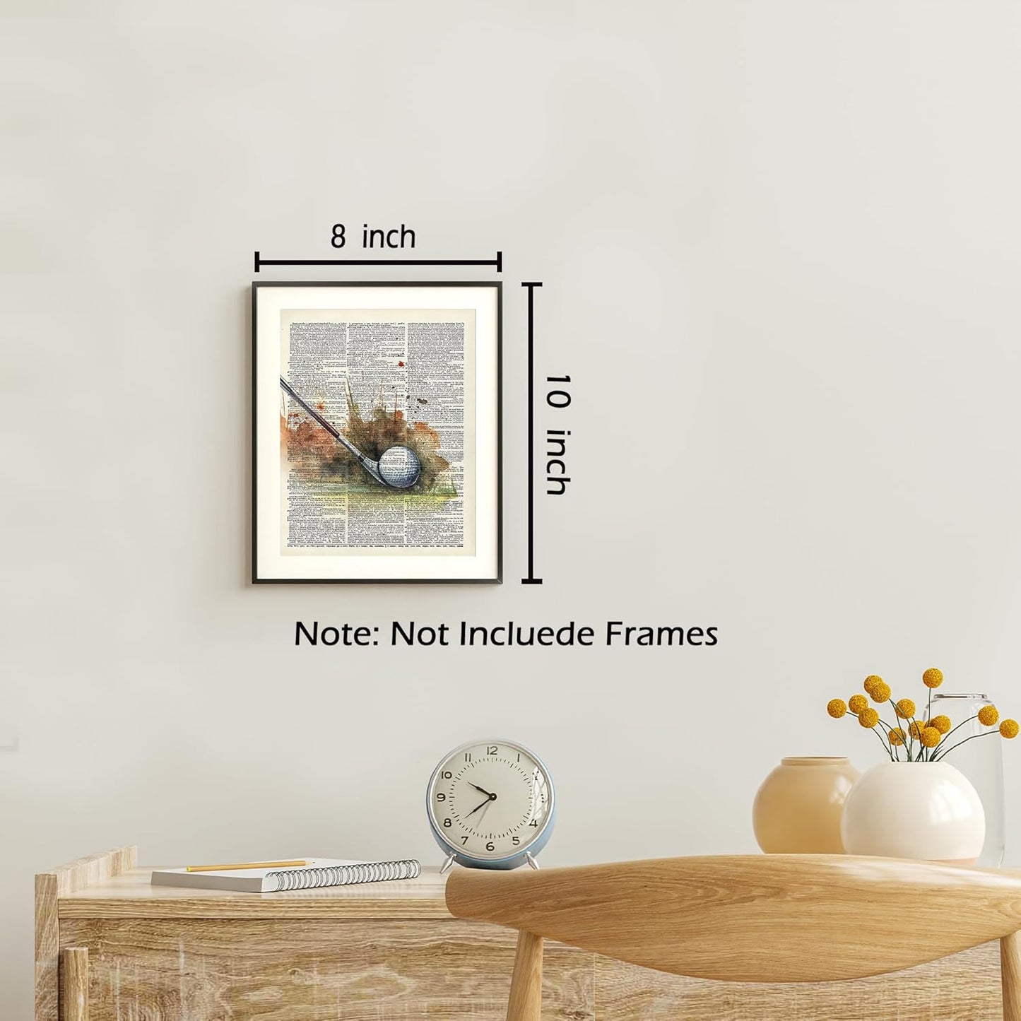 KSDUT Retro Golf Wall Decor Art Set of 4 - Vintage Artwork Poster Prints Gym Club Wall Decor Golf Gifts Wall Art for Office Games Sports Room Dorm Decorations - 8"x10" Unframed