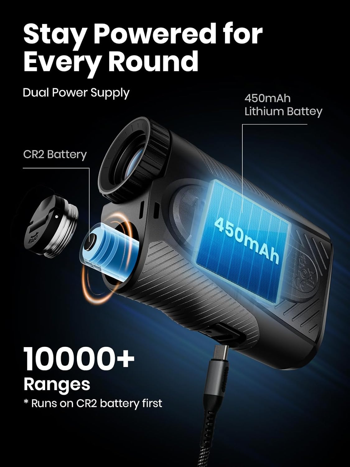 ACEGMET Golf Rangefinder with Slope & Coach Mode - 1300 Yards Laser Range Finder, Hybrid-pwr Rechargeable, 0.1s Flag Pin Locking Vibration, 7X Magnification, Dual-Color Display, Magnet