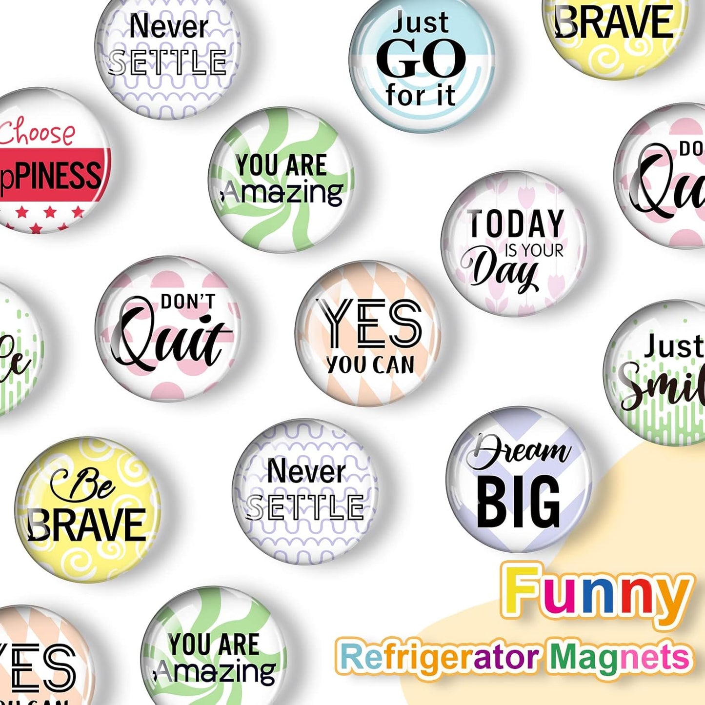 Weewooday 10 Pcs Inspirational Magnets for Refrigerator Fridge Decor Accessories Motivational Glass Quote Fun Magnet for Cabinet Kitchen Whiteboard Office (Encouragement Pattern)