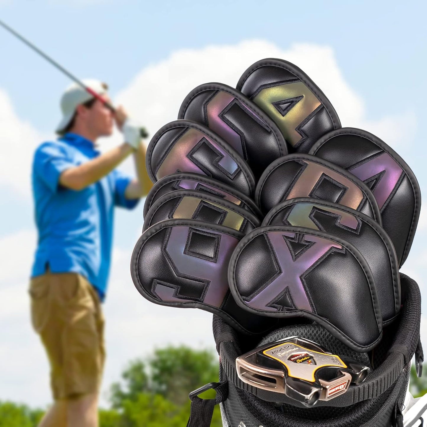 Craftsman Golf Magnetic Iron Headcovers Protective Cover with Large No. Available for Customize Name