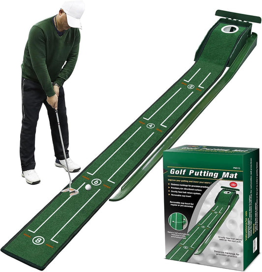 SWINGTEK Putting Green Mat Indoors, Practice with Auto Ball Return - Ideal for Home and Office, Great Gift