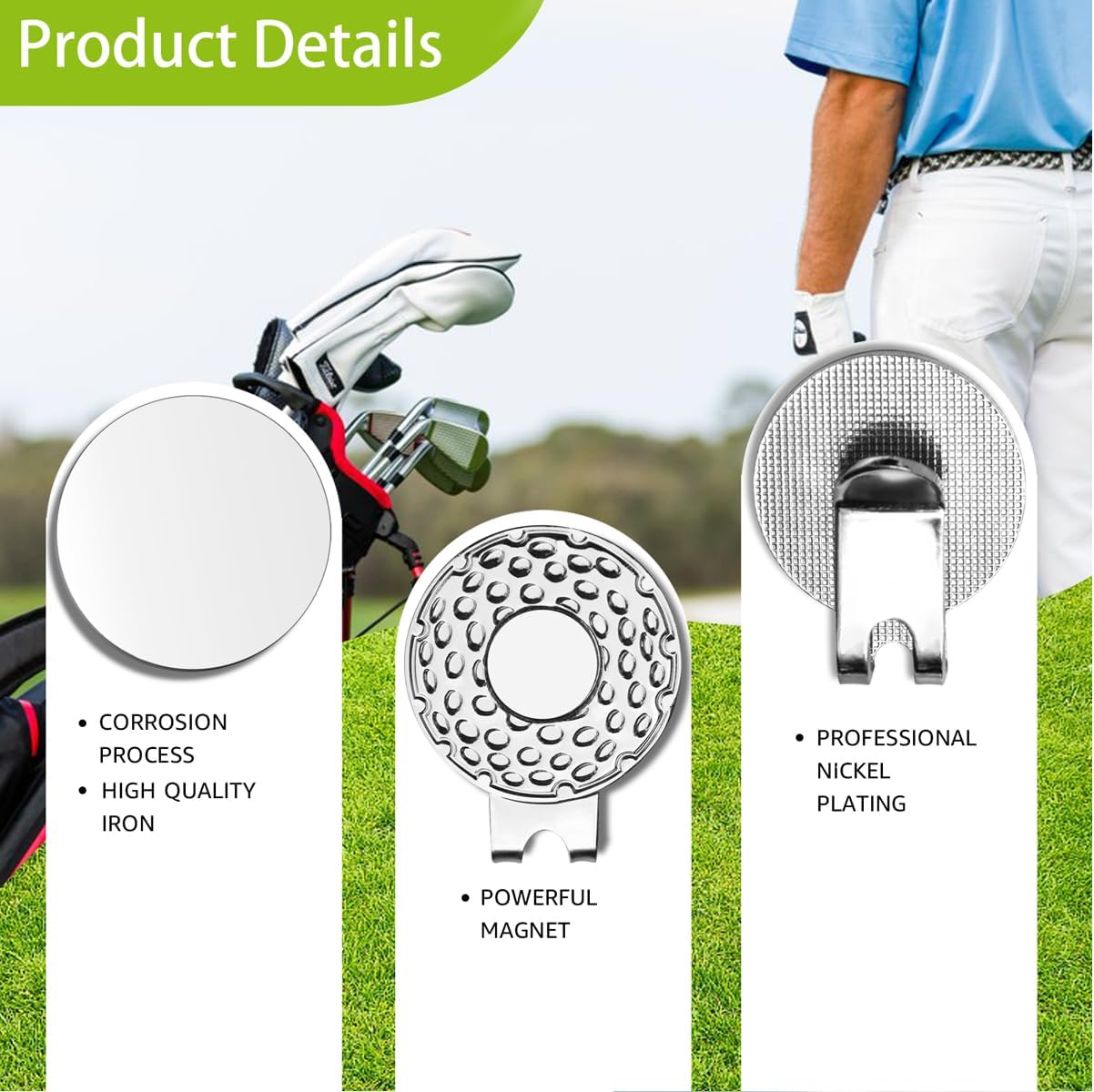 Best Dad by Par Golf Ball Markers, Men's Golf Accessories, Birthday Retirement Golf Gifts for Dad Husband Grandpa