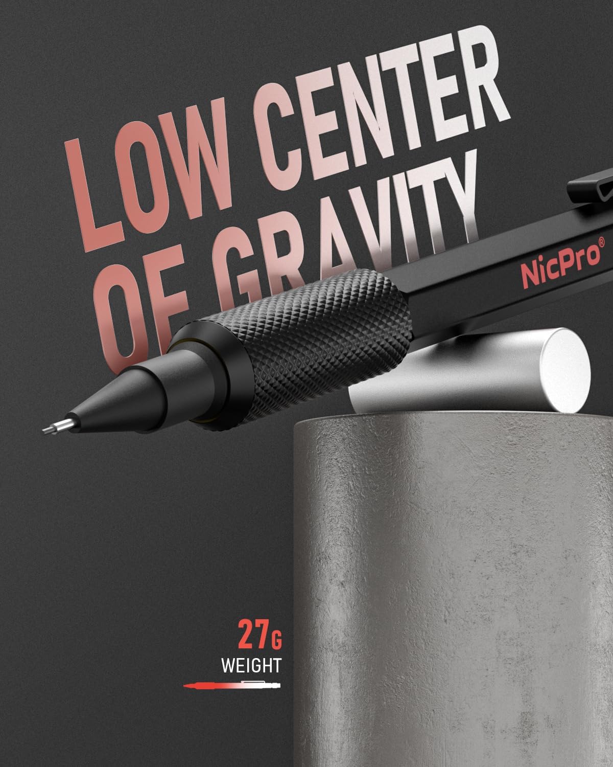 Nicpro 0.5 mm Mechanical Pencil Set with Case, 3PCS MP2000 Metal Artist Mechanical Pencil With 6 Tube HB Lead Refills, Eraser, Weatherproof Barrel for Outdoor Writing Drafting Drawing Sketching