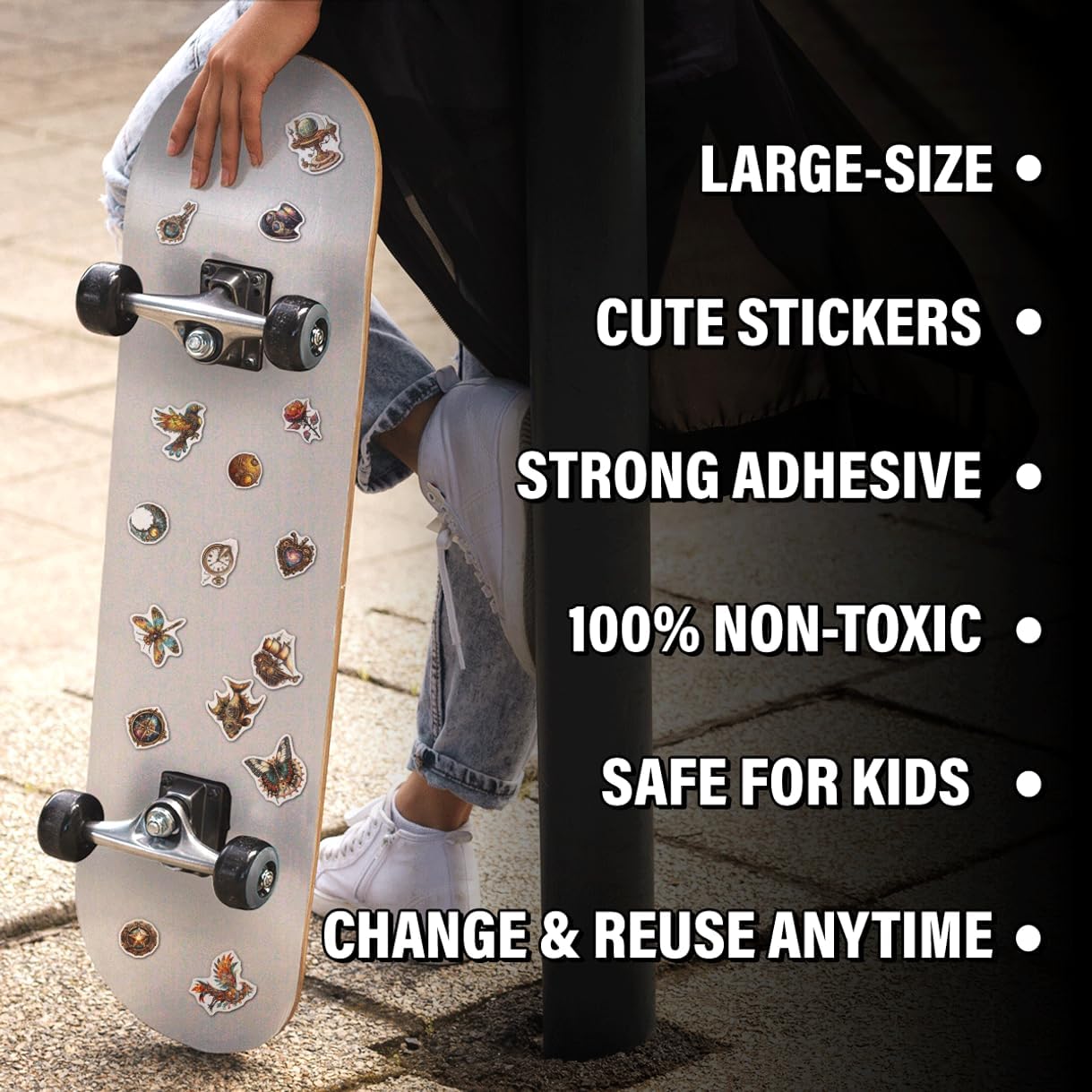 108Pcs Steampunk Space Fantasy Stickers Pack Vinyl Waterproof Decals for Laptop Scrapbook Journaling DIY Water Bottle Guitar Phone Case Suitcase Aesthetic Teens