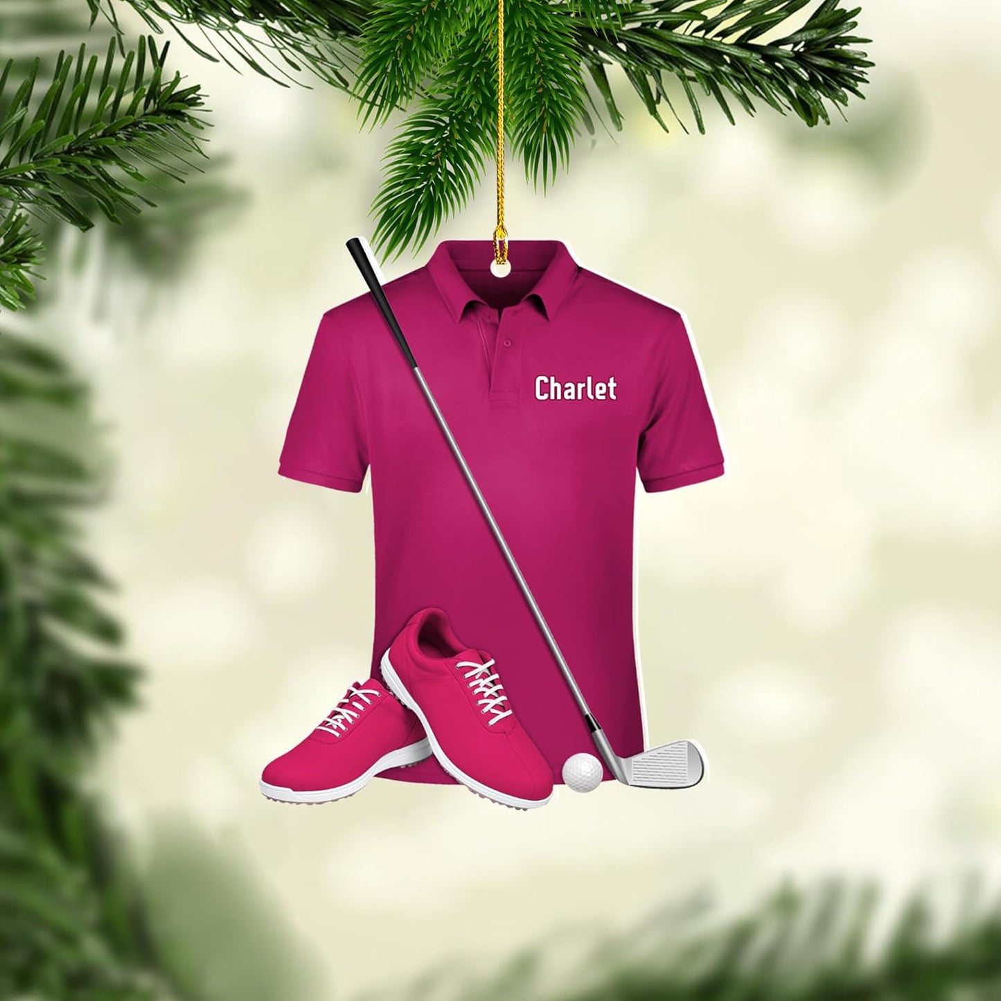 Personalized Golf Ornaments for Christmas Tree 2025 Custom Golf Christmas Ornament Golfing Bag Ornament Sports Golf Cart Ornaments Gift for Golfer Bag Golfing Lovers Hanging Decoration (G23)