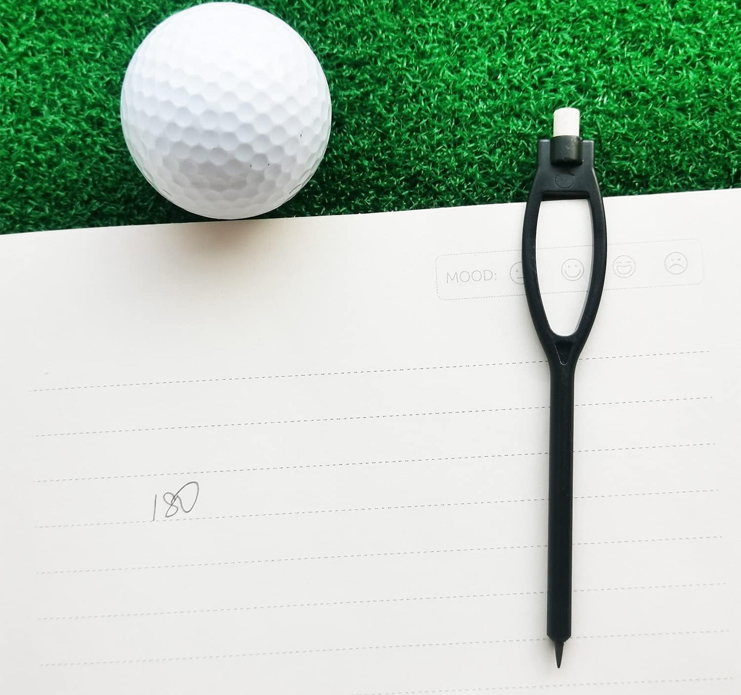 Adhere 50pcs plastic golf pencils with eraser clips scoring pencils for golf events,wedding, company meetings Children's drawing (Black 50pcs)