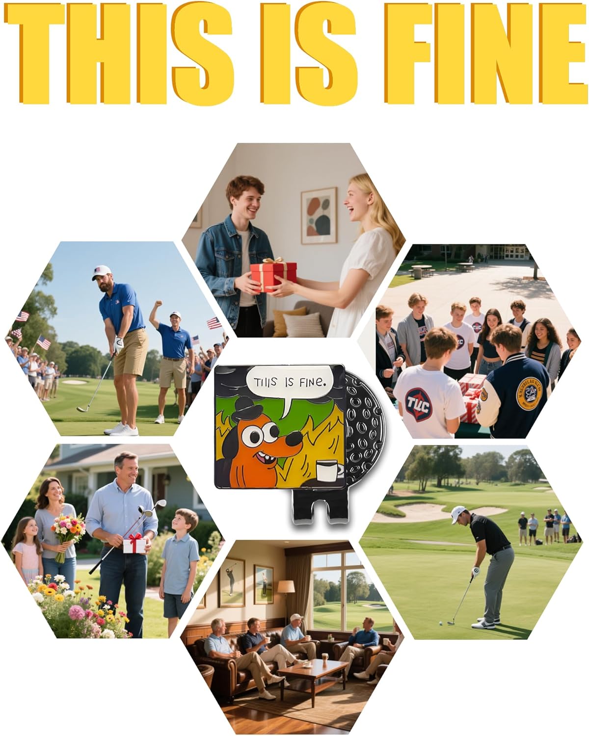 Funny Golf Ball Marker with Magnetic Hat Clip – Golf Accessories for Men & Women to Elevate & Personalize Your Game