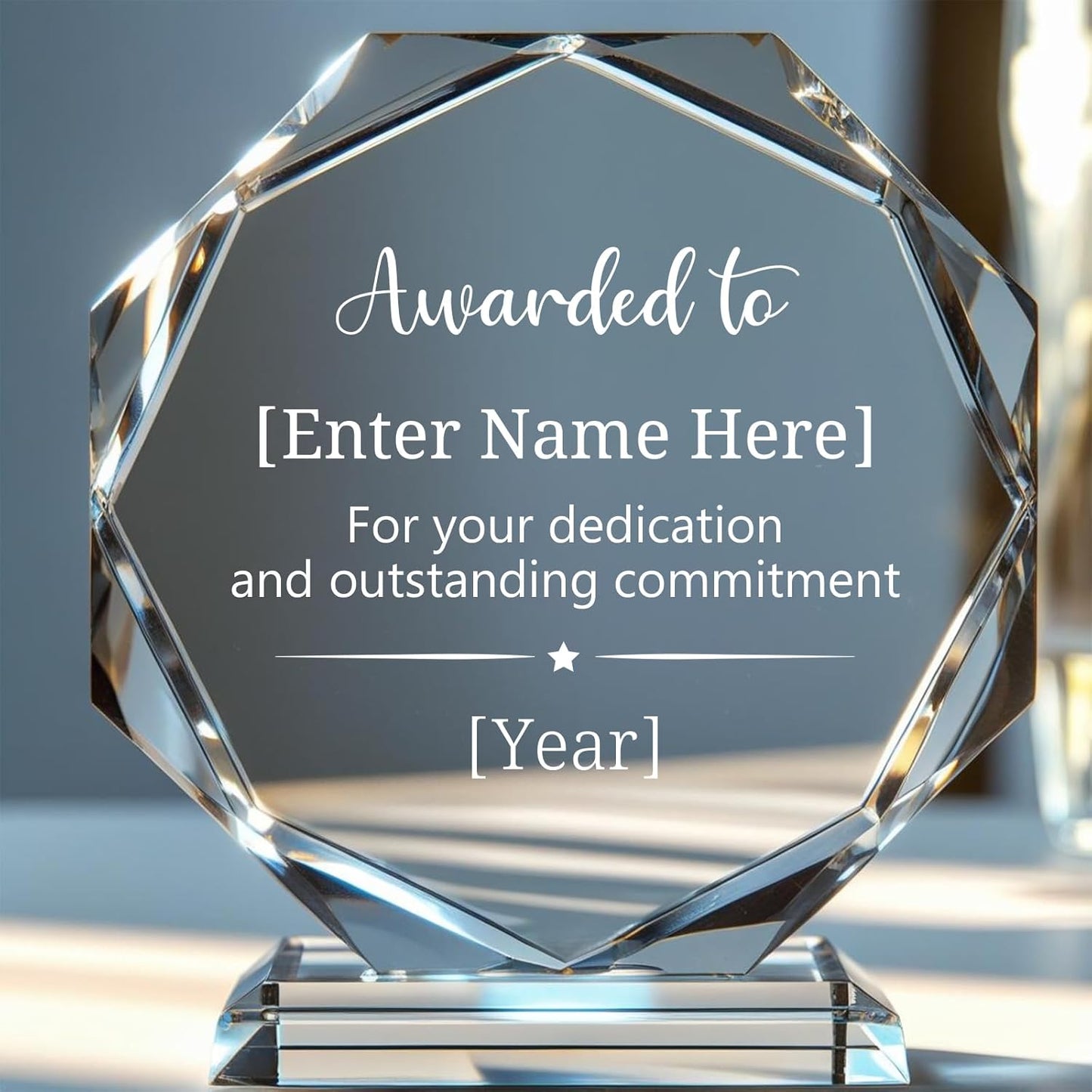 Personalized Crystal Trophy Award – Custom Awards and Trophies for Employees, Coworkers, Boss – Retirement, Farewell, Appreciation, Recognition Gifts – Custom Plaques