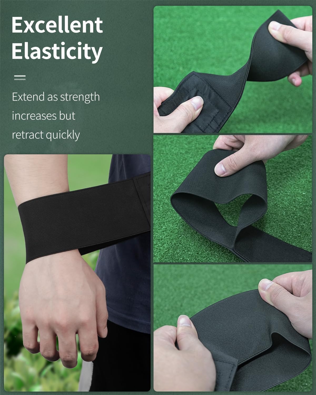 GreenHaven Golf Swing Arm Band Golf Swing Training Aid Elastic Swing Correcting Trainer Band for Golfers Beginners Arm Elbow Posture Teaching Tool Accessory for Golf Club Practice