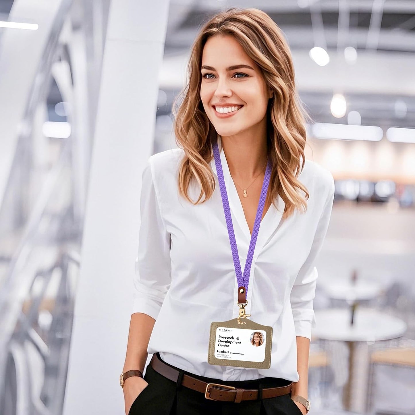 Fishent Stretchy Thin Lanyards for Keys ID Badges, Cute Long Teacher Neck Key Lanyard Keychains for Women Men Wallet Phone(Lavender)