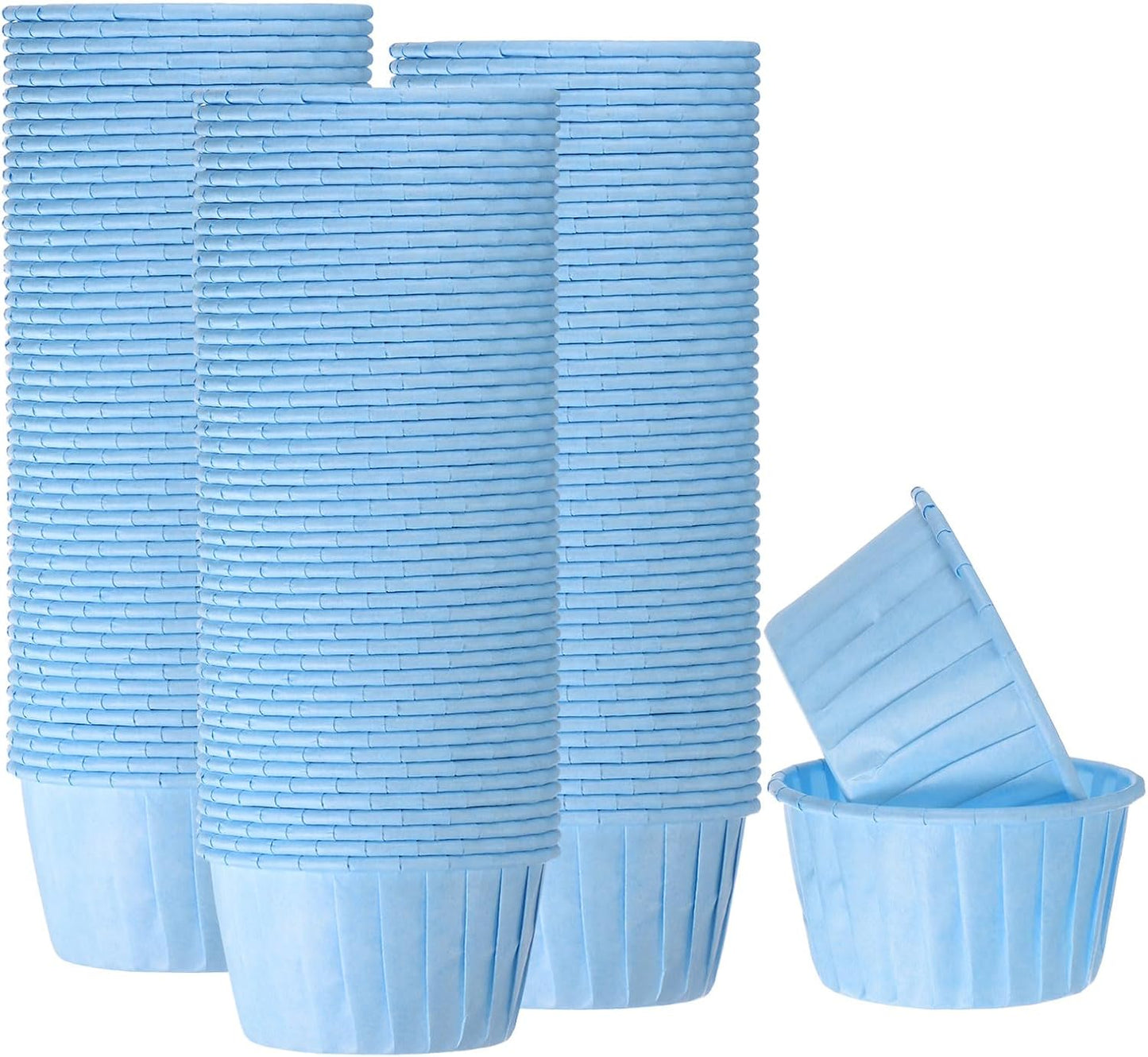HARFINGTON 150Pcs Cupcake Baking Cups 3.5oz Standard Size Paper Cupcake Liners Greaseproof Wrappers Disposable for Wedding Birthdays Christmas Dessert, Blue