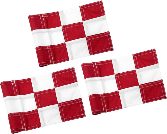 KINGTOP Checkered Golf Flag All 8x6 Inch – 420D Nylon, Tube Inserted – Mini Practice Putting Green Flags for Yard