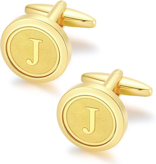 GWD Initial Cufflinks for Men Classic Cuff links Mens Letter Shirts CuffLinks Wedding Gift