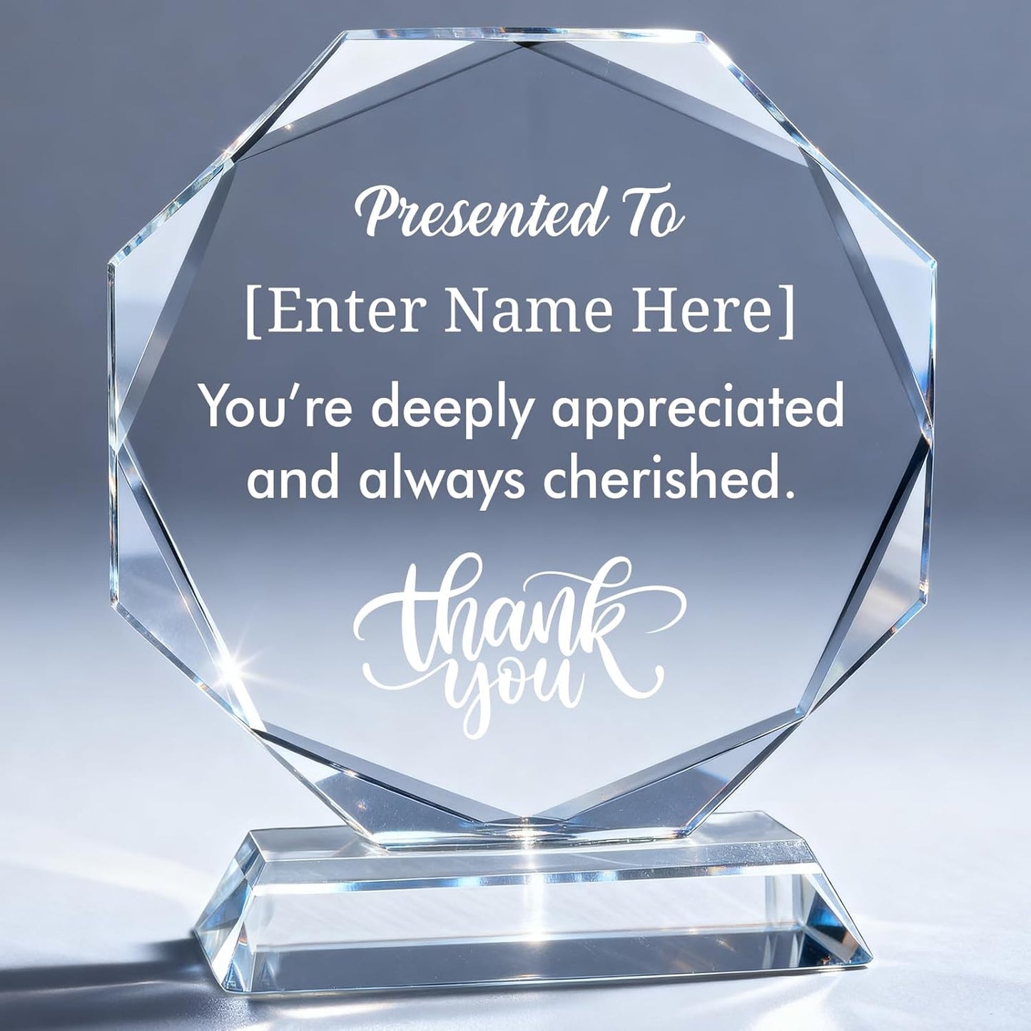 Custom Crystal Awards and Trophies – Personalized Engraved Glass Plaques for Employee Recognition, Appreciation, Farewell, Retirement, Coworker Gifts, Sports Achievements