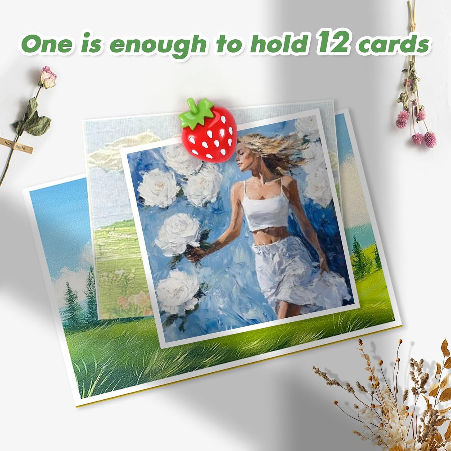 12Pcs Strawberry Refrigerator Magnets, Cute Red Fridge Magnet, Funny Resin Decorative Magnets for Kitchen, Office,Locker Decor (Red Strawberry, 12Pack)