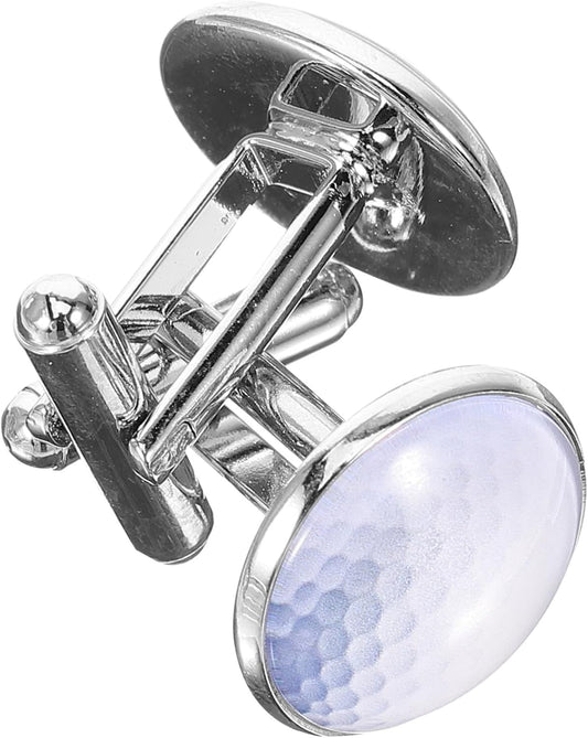 Golf Cufflinks for Men Silver Metal and Crystal Glass Wedding Groom Suit Accessories Elegant Tuxedo Shirt Cuff Buttons Fashion Jewelry
