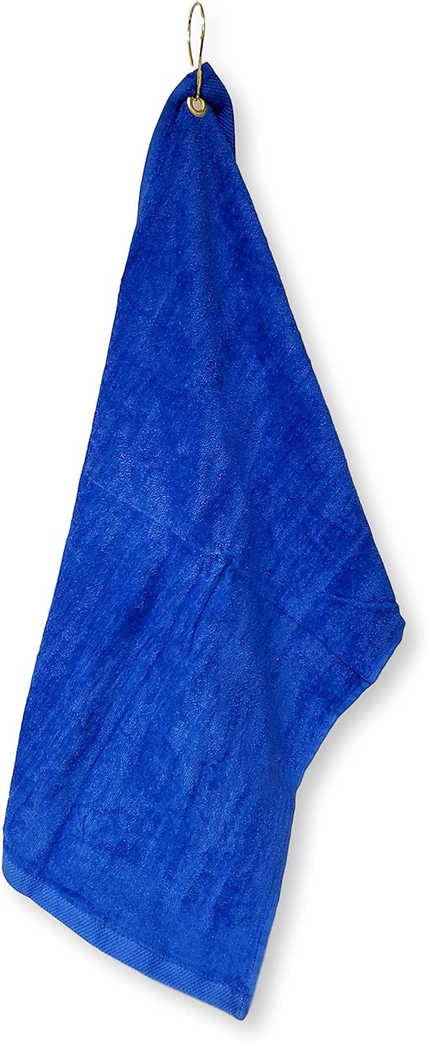 Cotton Golf Bag Towel with Clip (Royal Blue)