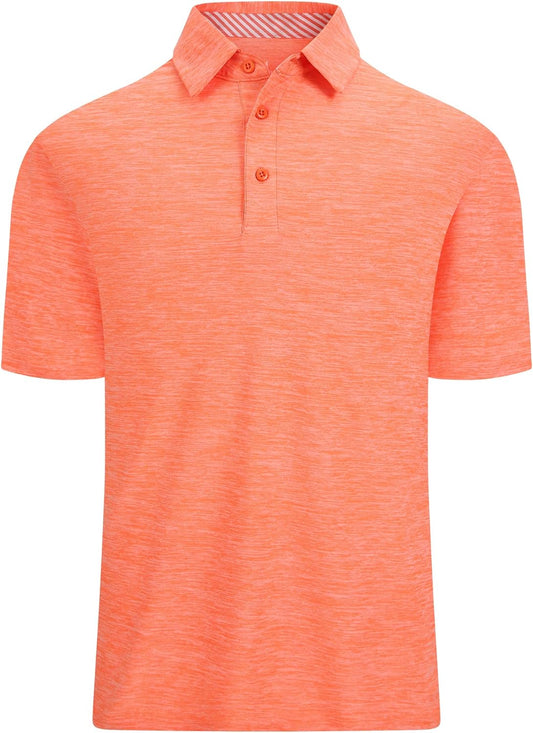 Alex Vando Mens Golf Shirt Moisture Wicking Quick-Dry Short Sleeve Casual Polo Shirts for Men