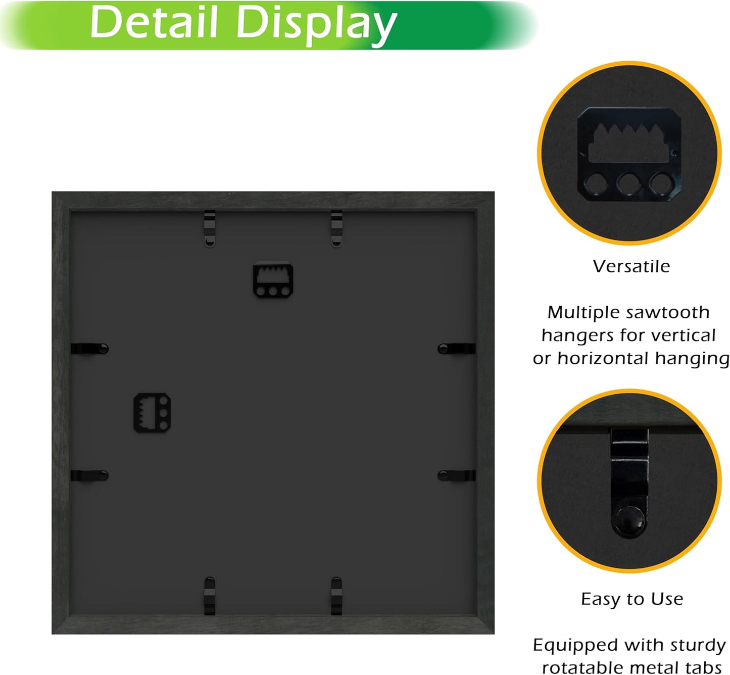 FrameWorks 11x11 Driftwood Wooden Shadow Box Frame – Soft Felt Back, Tempered Glass, and Included Elegant White Ball Push Pins