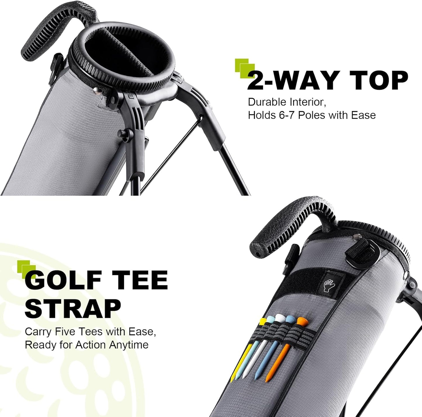 Golf Lightweight Stand Carry Bag– Easy to Carry and Durable Pitch n Putt Golf Bag for The Driving Range, Par 3 and Executive Courses–31.5 inches Tall