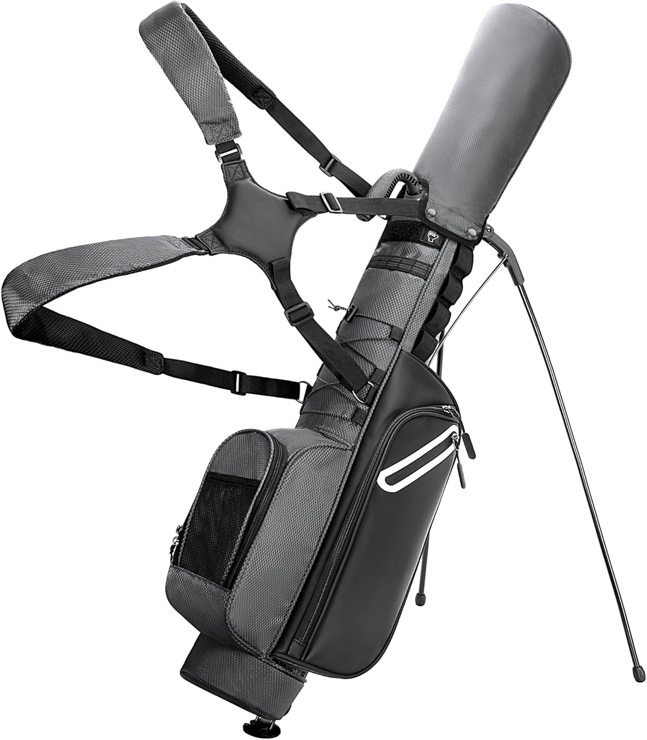 Golf Stand Bag Fit Up to 7 Clubs, Compact Design for Par 3 Courses and Driving Range, Lightweight Pitch and Putt Golf Bag, with Padded Double Strap, Rain Cover, Accessory Pockets