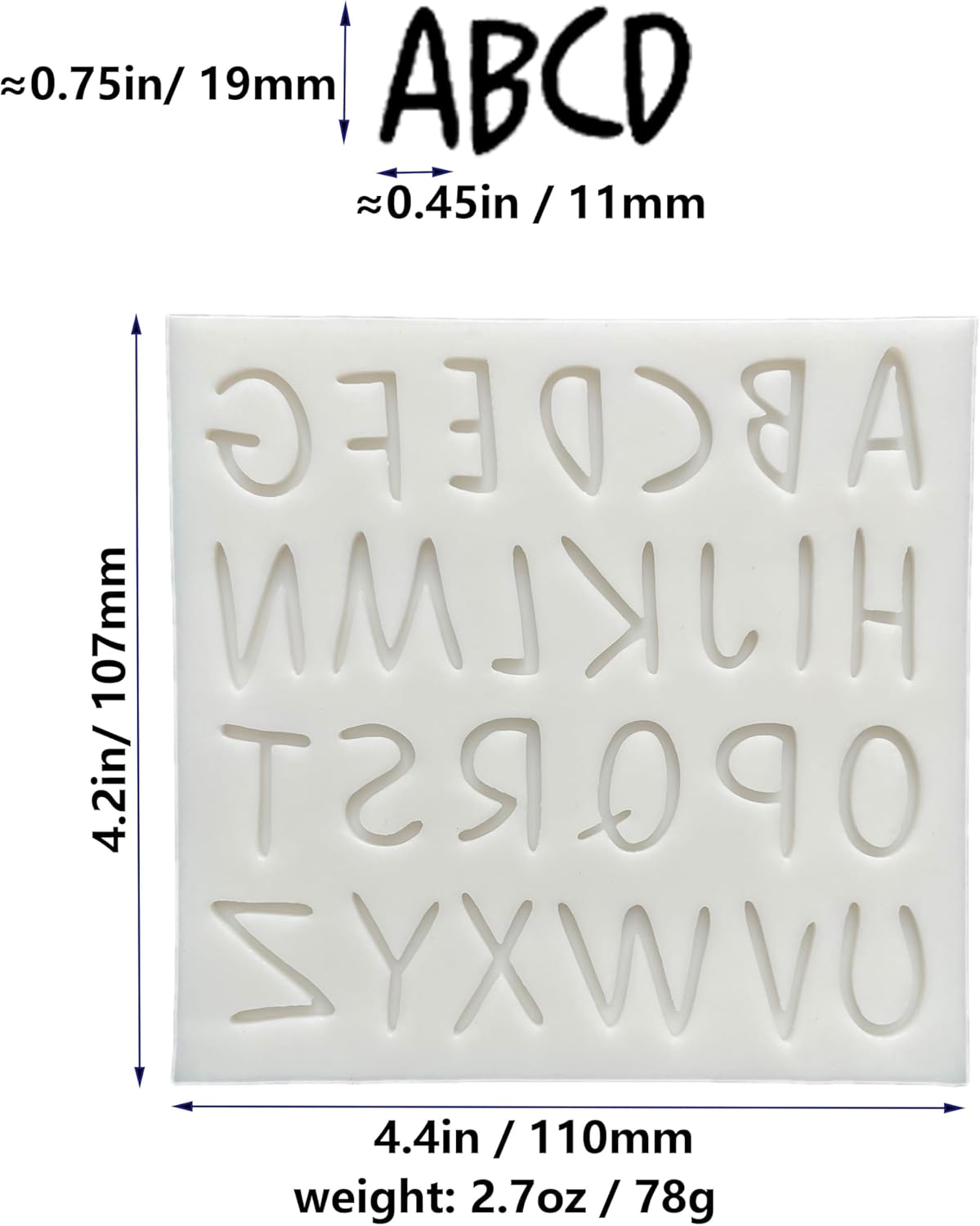 3-Piece Comics Cartoon Style Letters & Numbers Silicone Mold Set for Various Crafts - Perfect for Fondant Cakes, Chocolate, Resin, Gumpaste & DIY Creations