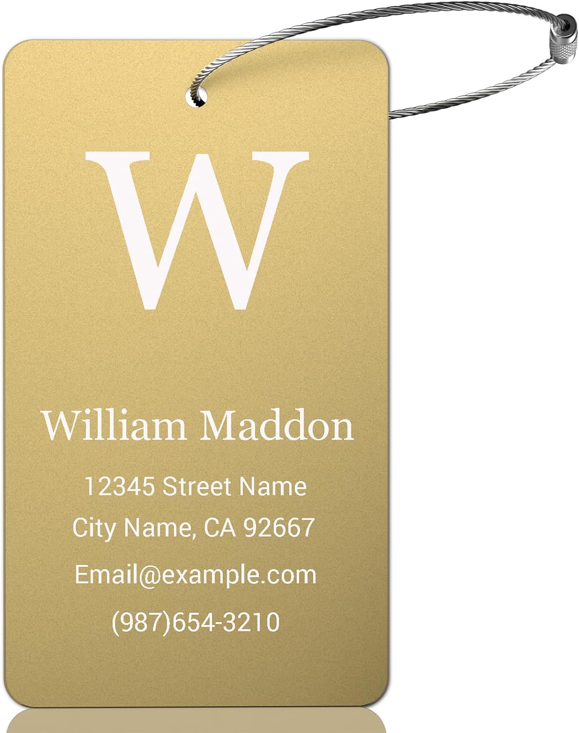 Luggage Tag for Suitcase - Personalized Engraved Metal Gold Tag for Cruise Travel - Custom Name Tags Suitable for Bags and Backpacks No Underline (2x3.5 inch)