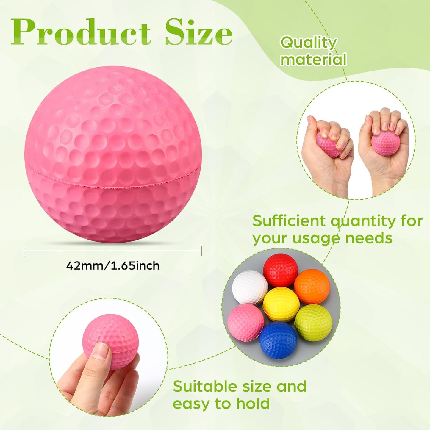 12 Pcs Foam Golf Practice Balls Soft Foam Balls for Golf Practice Realistic Feel and Flight Sport Training