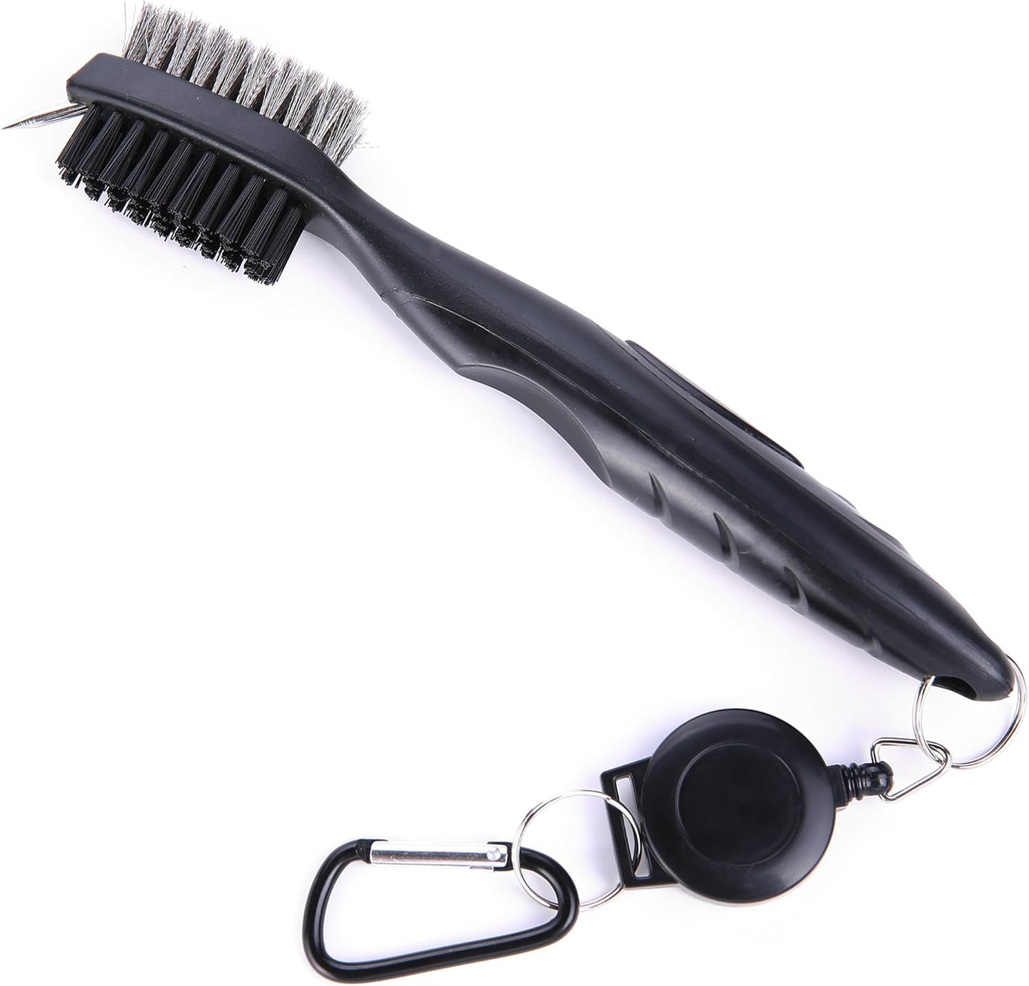 Mile High Life Microfiber Waffle Pattern Golf Towel | Club Groove Cleaner Brush | Foldable Divot Tool with Magnetic Ball Marker (Navy Towel/Brush/Bone Divot)