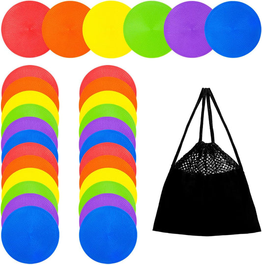 Spot Markers 4.72 Inch 9 Inch Non Slip Rubber Floor Markers Flat Field Cones Poly Dots for Soccer Basketball Sports Speed Agility Training and Drills